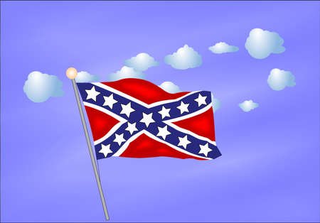confederate flag blowing in the windのイラスト素材
