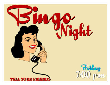 bingo night invitation with copy spaceのイラスト素材
