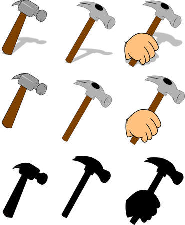 hammers with shadows set のイラスト素材