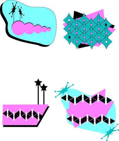 retro splash elements のイラスト素材