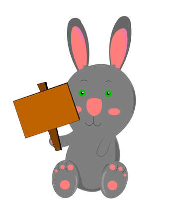 happy easter bunny with copy spaceのイラスト素材