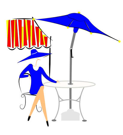 outdoor cafeのイラスト素材