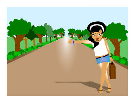 runaway leaving town conceptのイラスト素材