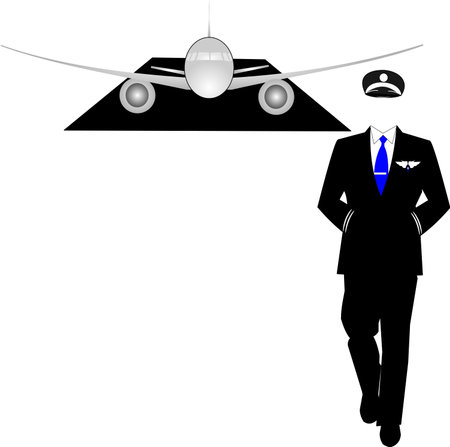pilot walking away from his planeのイラスト素材