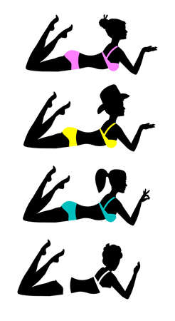 beach bunnies のイラスト素材