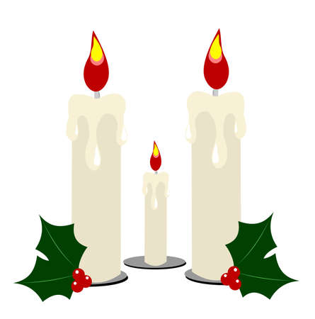 trio of candles for festive decoration のイラスト素材
