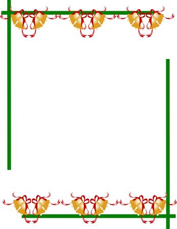 festive border with bellsのイラスト素材