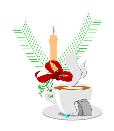 tea time during holidays conceptのイラスト素材