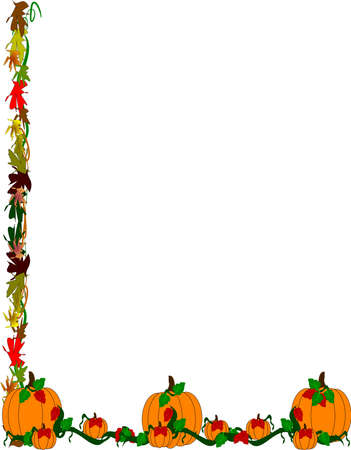 pumpkin patch border のイラスト素材
