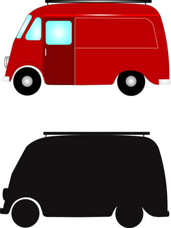 retro delivery van のイラスト素材