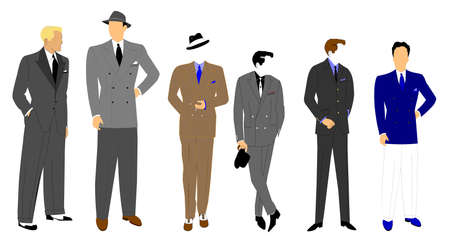 men s  fashions retro style のイラスト素材