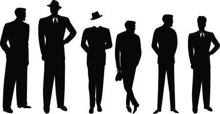 retro men in silhouette のイラスト素材