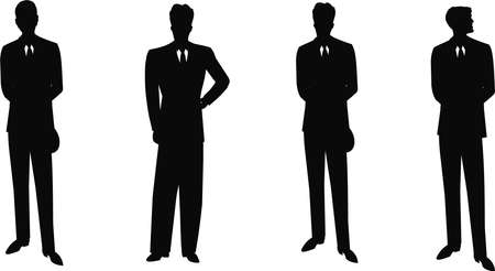 silhouette of retro men のイラスト素材