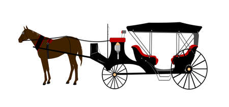 vintage horse drawn carriage のイラスト素材
