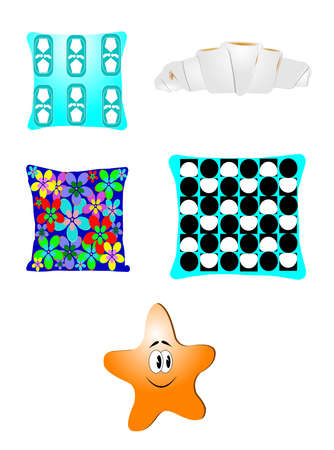 fun and funky pillows のイラスト素材