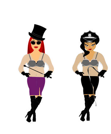 dommes with toys のイラスト素材