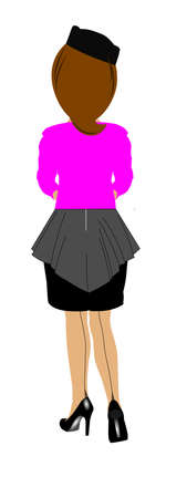 woman walking from behind のイラスト素材