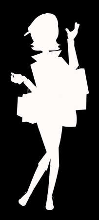 hip chick in white over black のイラスト素材