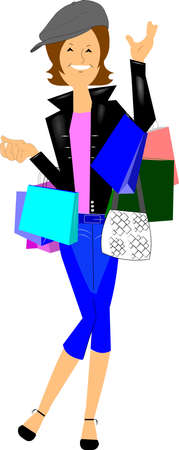 hip chick shopping のイラスト素材