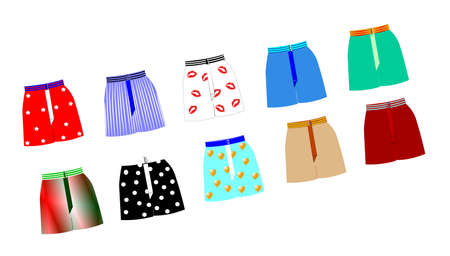 mens boxer shorts set のイラスト素材