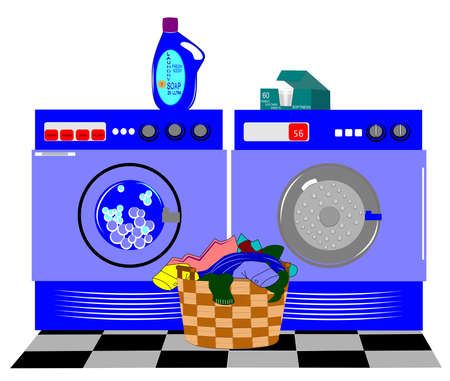 laundry backgroundのイラスト素材