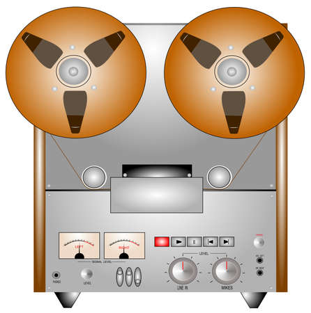 vintage tape recorder のイラスト素材