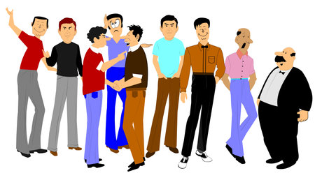 large group of menの写真素材