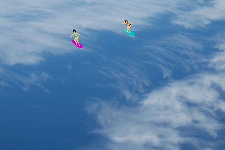 surfing the cloudsの写真素材