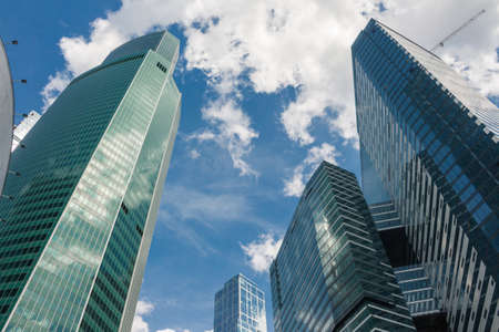 Modern office business center with glass facadesの写真素材