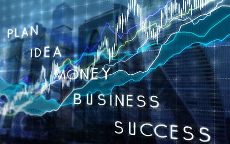 Business graph, the prospect of earnings and revenue growth conceptの写真素材