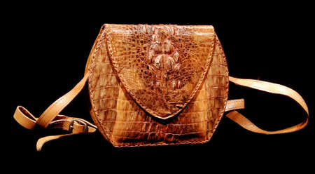 Products from a crocodile and a snake handmadeの写真素材
