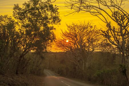 Bali road near Pura Uluwatuの写真素材
