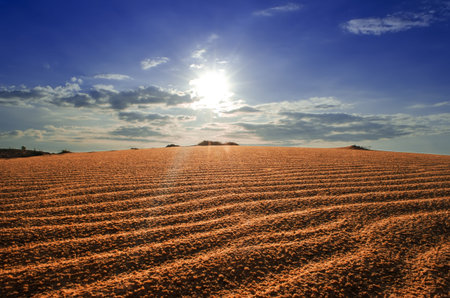 Red Sand Dunes near Mui Ne, Vietnam.の写真素材