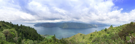 View from Samosir Island. Lake Toba, North Sumatra, Indonesia.の写真素材