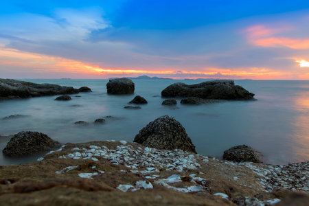 Wongamat Beach Sundown. North of Pattaya City, Thailand.