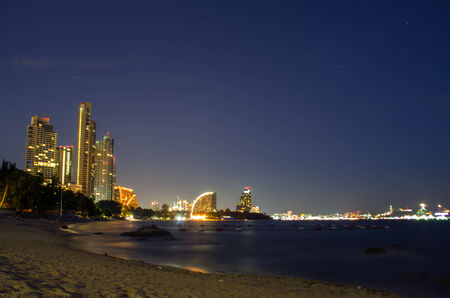 Wongamat Beach Night. North of Pattaya City, Thailand.の写真素材