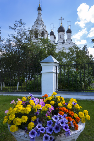Church of St. Sergius of Radonezh in Komyagino Village, built in 1678の写真素材