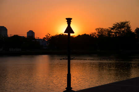 Important Water in the Buri Ram Town such as Buriram Moat or Klong La Lom.の写真素材