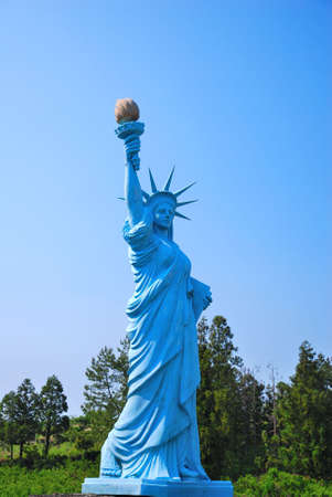 Model of the Statue of Liberty in Koreaの写真素材