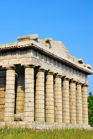 Side view of a model of the Parthenonの写真素材