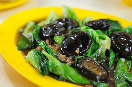 Healthy vegetables and mushrooms suitable for food and beverage, travel, healthy lifestyle, and diet and nutrition.の写真素材