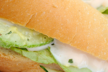 Close up of healthy vegetable burger. Suitable for concepts such as diet and nutrition, healthy eating and lifestyle, and food and beverage.の写真素材