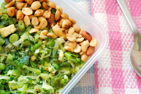 Takeout meal with healthy vegetable variety. Suitable for concepts such as diet and nutrition, healthy lifestyle, and food and beverage.の写真素材