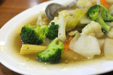 Asian style mixed vegetable cuisine. Suitable for concepts such as diet and nutrition, healthy lifestyle, and food and beverage.の写真素材