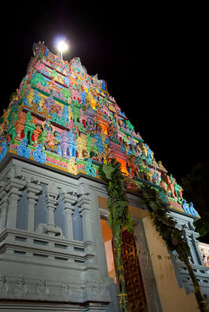 Main entrance of Indian temple with black background.のeditorial素材