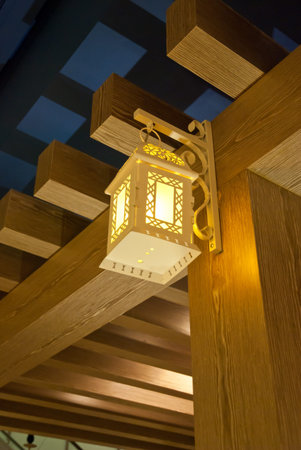 Unique Asian lighting ornament used in interior design.の写真素材