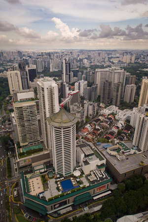 View of Orchard Road shopping district with Marriot Hotel in foreground. Taken 14 January 2016.のeditorial素材