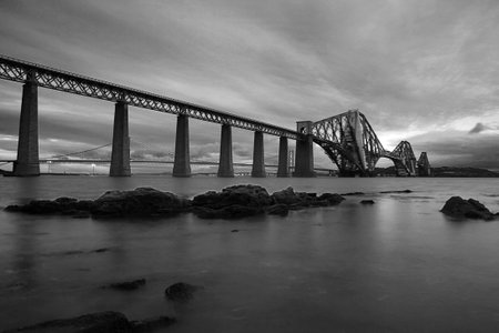 rail bridge by night