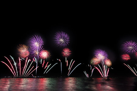 Bursts of colorful fireworksの写真素材