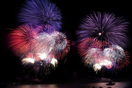 Bursts of colorful fireworksの写真素材